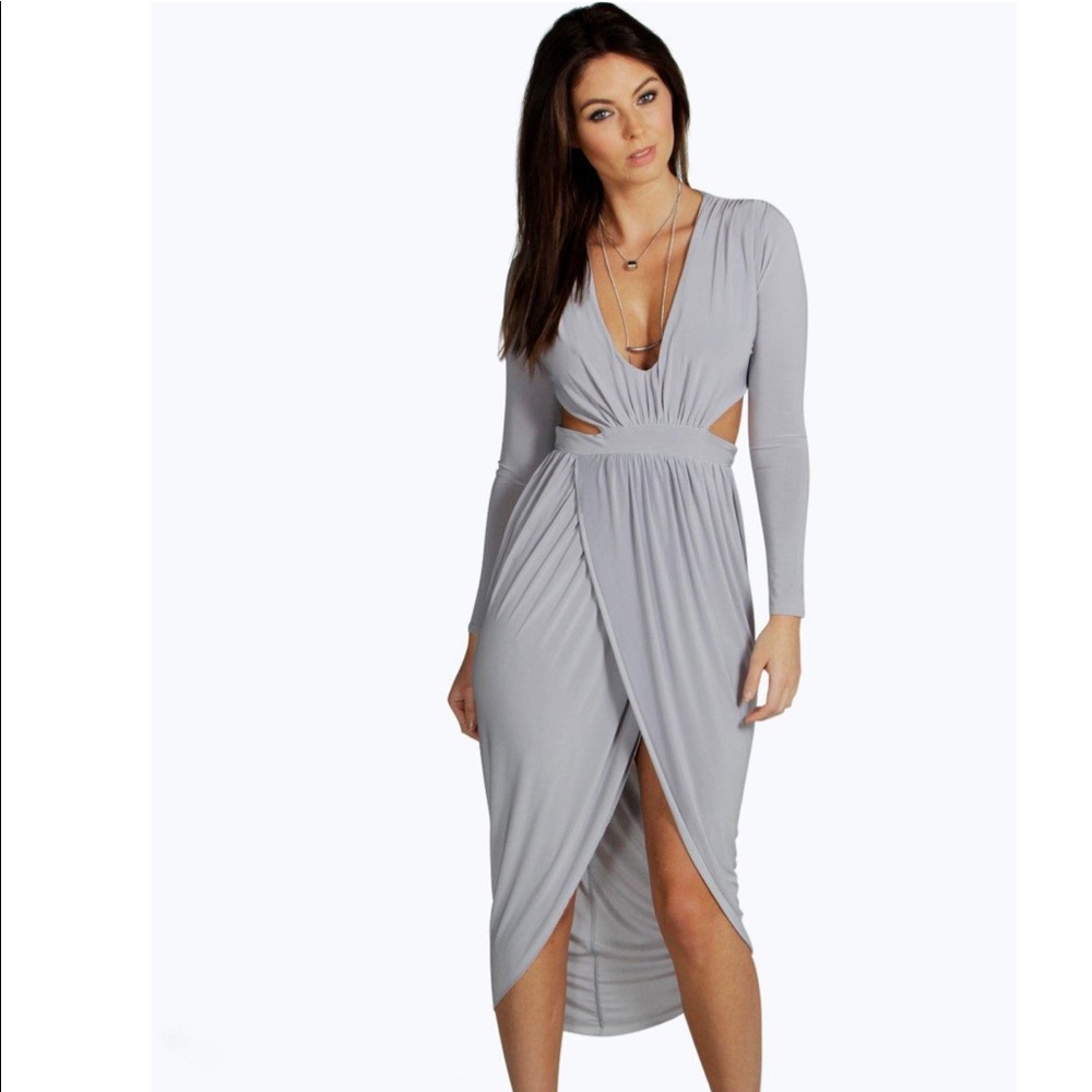 NEW Silvia Cut Out Wrap Midi Dress